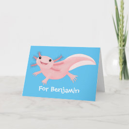 Carte axolotl rose pâle