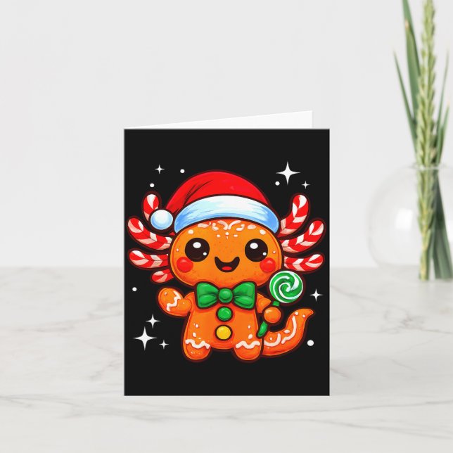 Carte Axolotl Xmas Hat Santa Cute Funny Christmas Pajama (Devant)