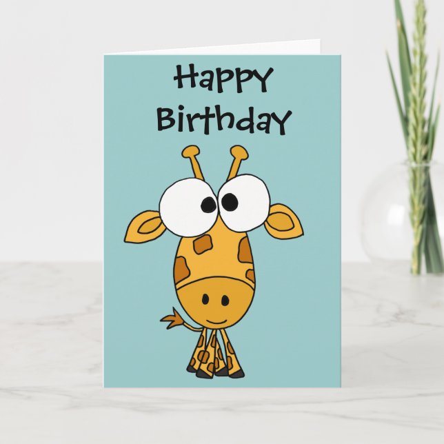 Carte AY- bande dessinée drôle de girafe (Devant)