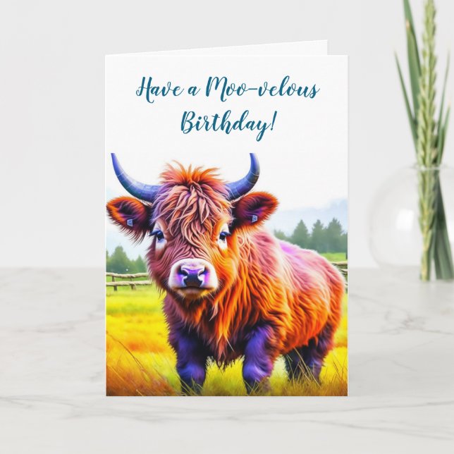 Carte Ayez de superbes Puns de Vache d'anniversaire (Devant)