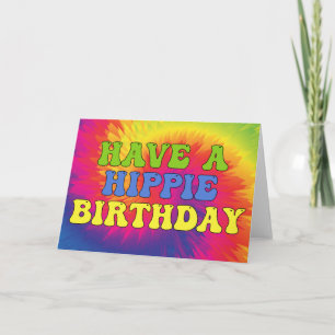 Carte Ayez Hippie Anniversaire Tie Dye mignonne les anné