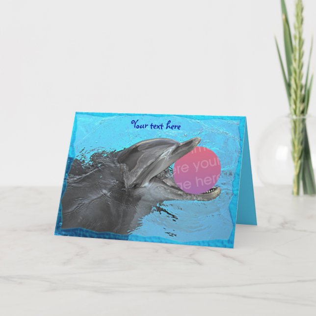 Carte Ayez l'amusement avec un dauphin (modèle 2) (Devant)