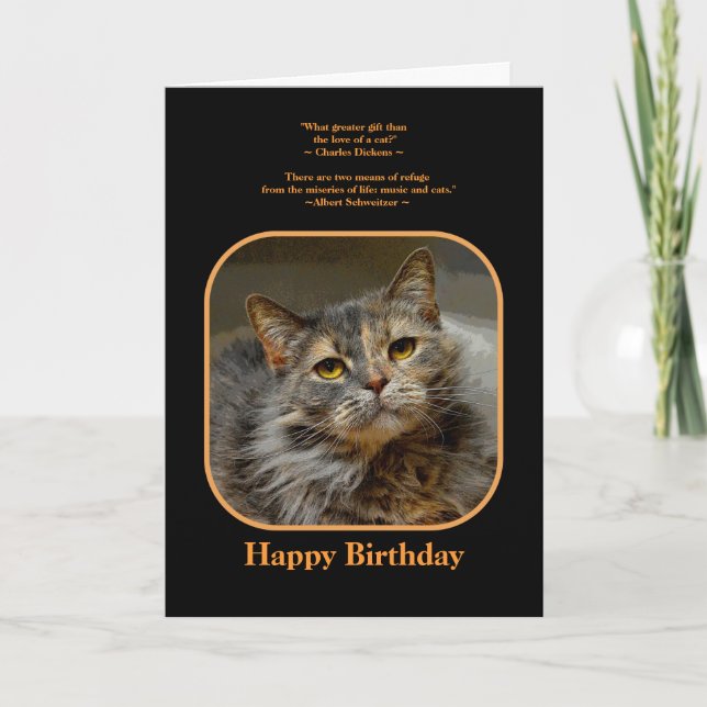 Carte Ayez un chat Tortoiseshell Birthday (Devant)