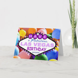 Carte Ayez Un Fabuleux Las Vegas Birthday Balloons -Card