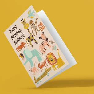Carte Ayez un jour sauvage animaux de la jungle Annivers