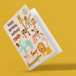 Carte Ayez un jour sauvage animaux de la jungle Annivers