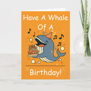 Carte Ayez une fête d'anniversaire de baleine chantante