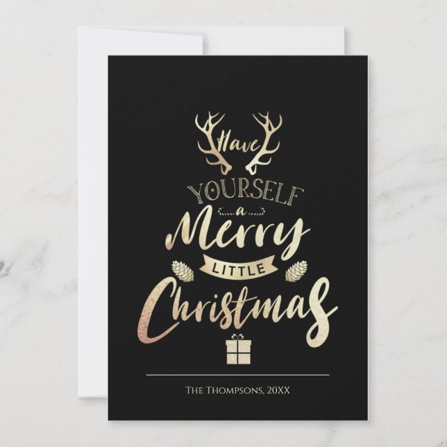 Carte Ayez-Vous Joyeux Petit Noir De Noël Noir (Devant)