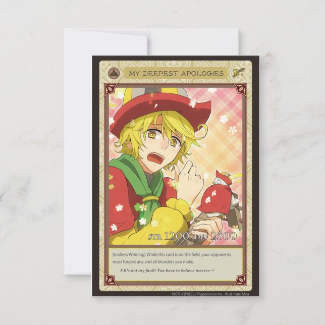 Carte AZ card - My Deepest Apologies (Devant)