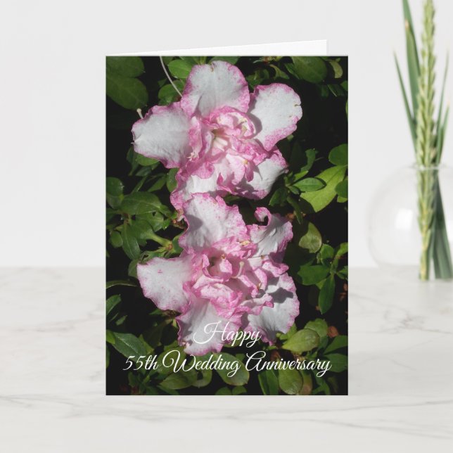 Carte Azaleas 55e anniversaire de Mariage personnalisé (Devant)