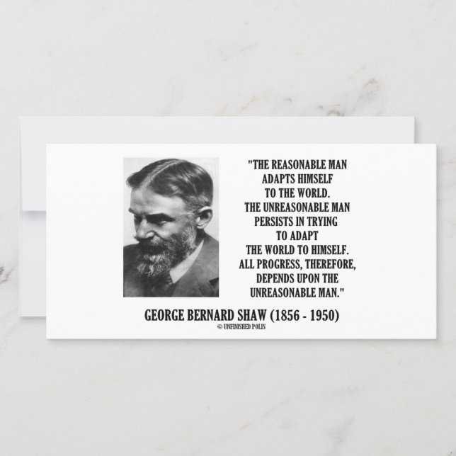 Carte B. Shaw Progress Depends Upon Unreasonable Man (Devant)