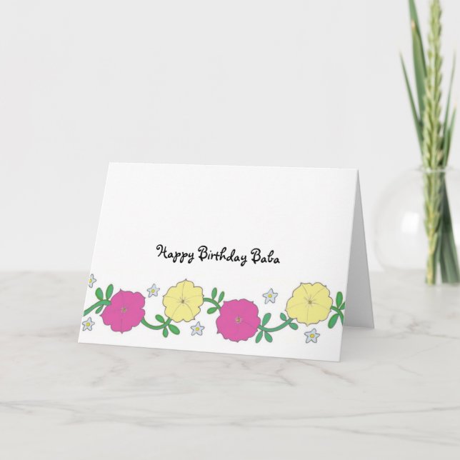 Carte Baba's Petunias - Joyeux anniversaire Baba (Devant)