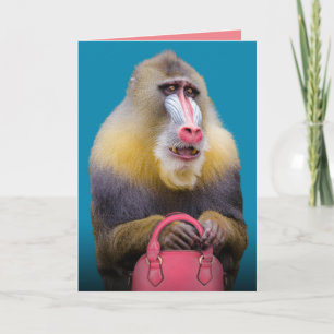 Carte Baboon Drôle Tout Habillé - Abri En Place