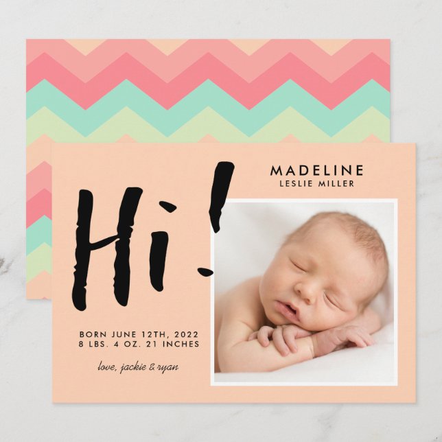 Carte BABY ANNOUNCEMENT Add Your Photo (Devant / Derrière)