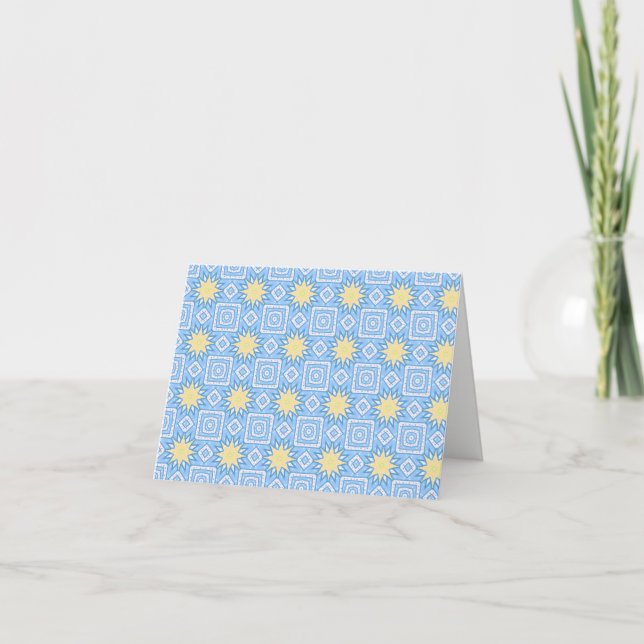 Carte Baby Blue et Yellow Starburst (Devant)