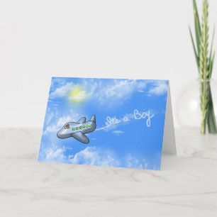 Carte Baby Boy Avion avec ours