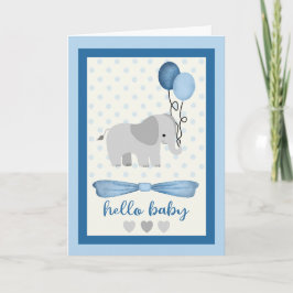 Carte Baby Boy Elephant avec ballons