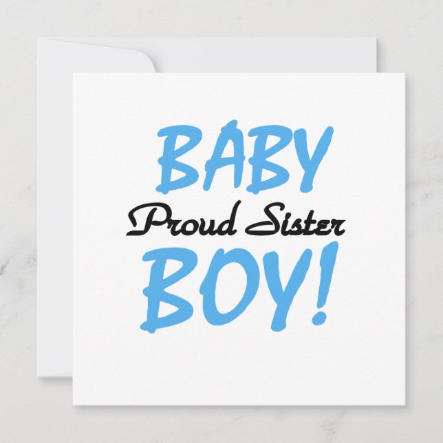 Carte Baby Boy Fier Soeur Cadeaux (Devant)