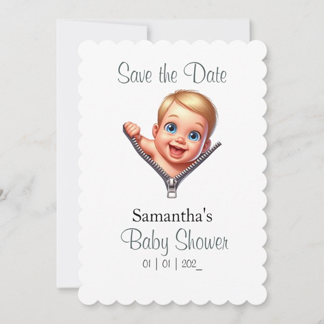 Carte Baby Boy Jeter un oeil sur le thème Baby shower (Devant)
