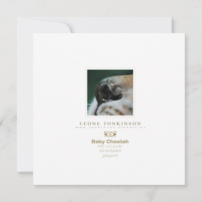Carte Baby Cheetah blank card with envelope (Dos)