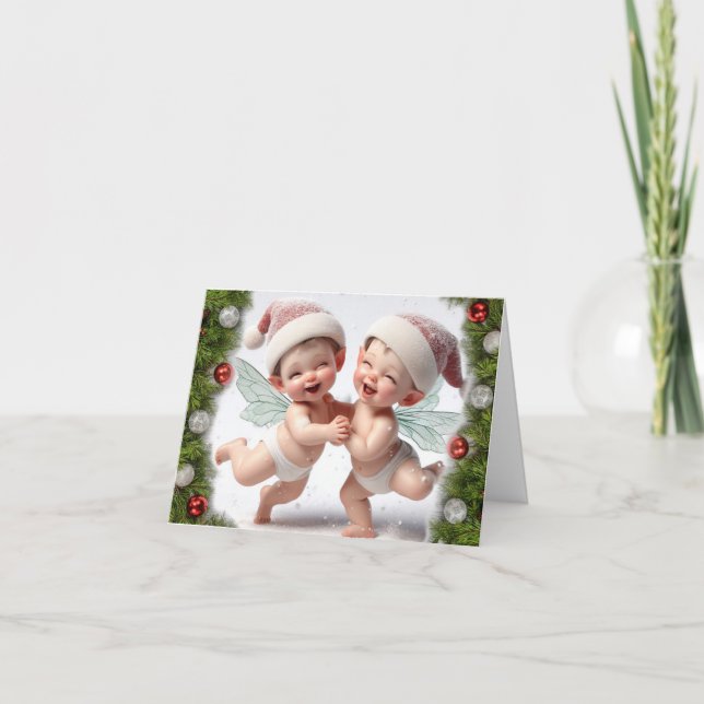 Carte Baby Christmas Fairies Christmas Card (Devant)