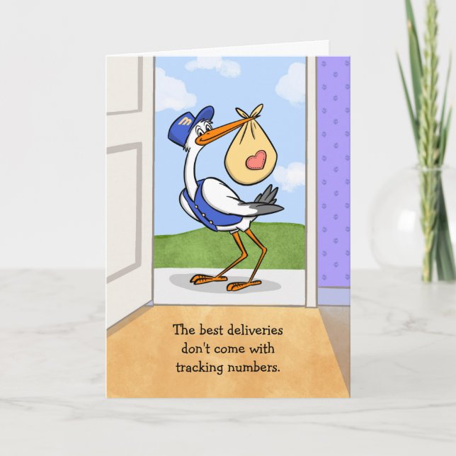 Carte Baby Congratulations with Stork (Devant)