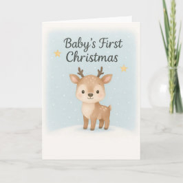 Carte Baby first christmas reindeer sweet gentle holiday