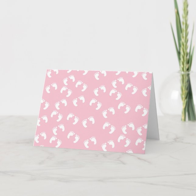Carte Baby Foot, Baby Foot, Footsteps, Feet, Rose (Devant)