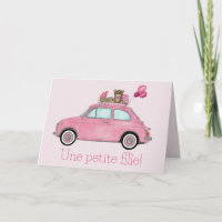 Baby Girl Fiat 500 Félicitations françaises