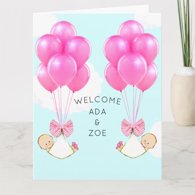 Carte Baby Girl Twins (Devant)