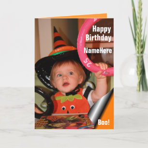 Carte Baby in Witch Casquette & Ring Toss Halloween Anni