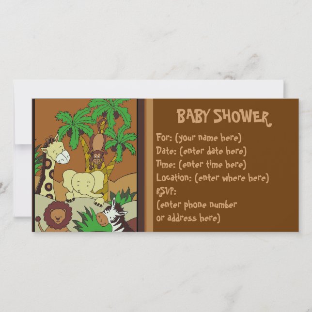 Carte Baby Jungle 10 Baby shower (Devant)