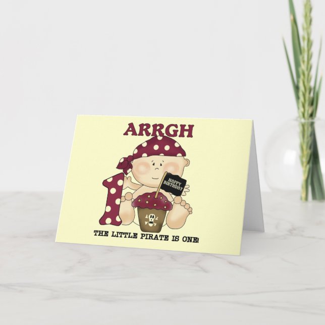 Carte Baby Pirate 1er Anniversaire Tshirts et cadeaux (Devant)