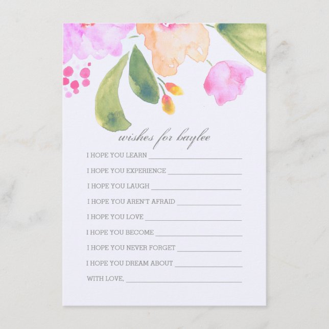 Carte Baby shower Aquarelle Pour Parents (Devant)