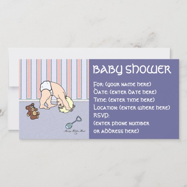 Carte Baby shower Baby Somersault (Devant)