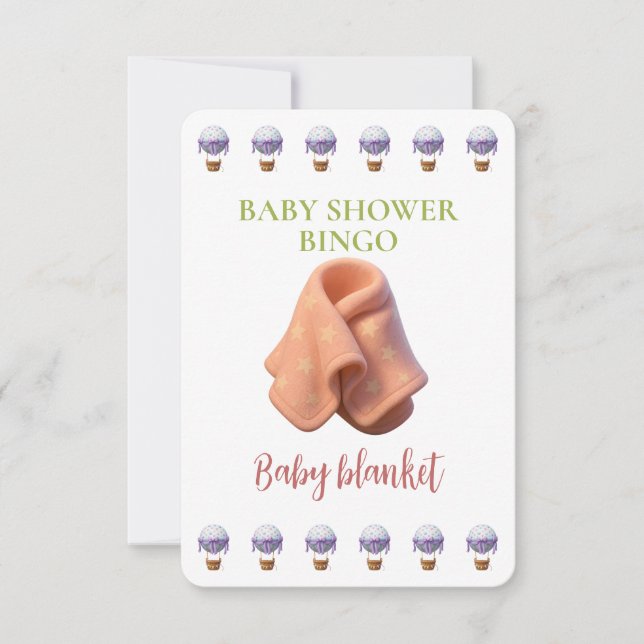 Carte Baby Shower Bingo Card, Funny Game- Baby Blanket (Devant)