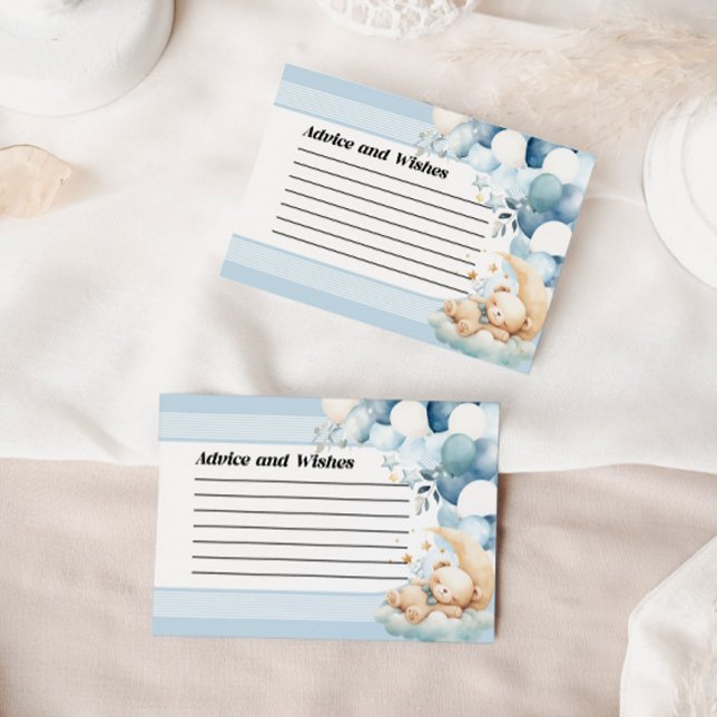 Carte Baby shower bleu conseillée et désirée (Créateur téléchargé)