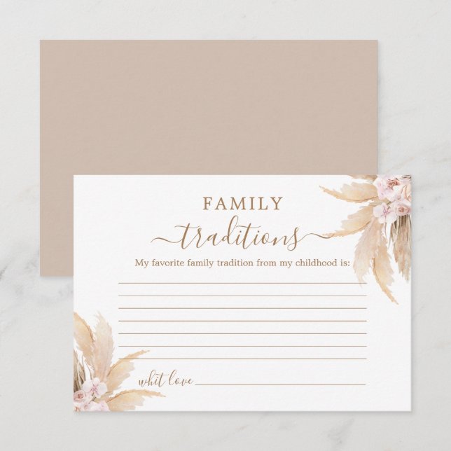 Carte Baby shower Boho Family Traditions (Devant / Derrière)
