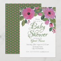 Carte Baby shower couleur rose