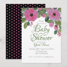 Carte Baby shower couleur rose