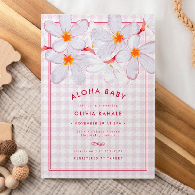 Carte Baby shower d'Aloha floral clair tropical (Créateur téléchargé)