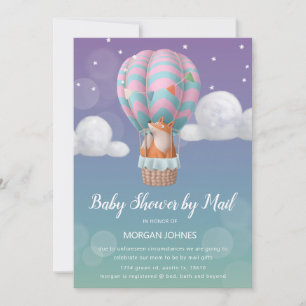 Carte baby shower d'animaux en ballon d'avion par courri