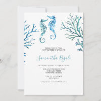 Baby shower d'aquarelle bleu décontracté  Invitati