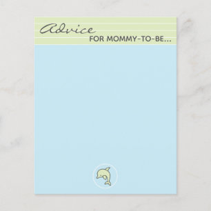 Carte baby shower "Dauphin bleu/vert"