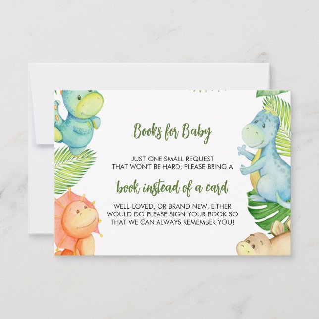 Carte Baby shower de Dinosaur Livres pour bébé (Devant)