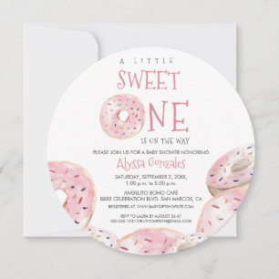 Carte Baby shower de donut sucré à une aquarelle personn