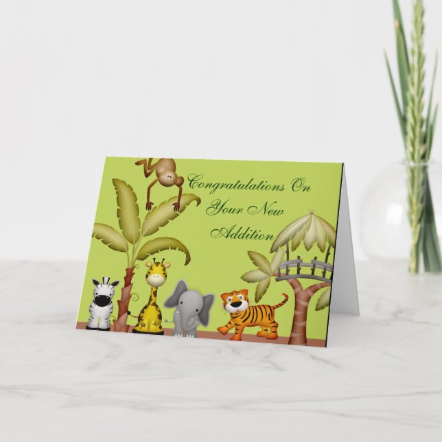 Carte Baby shower de fête de Jungle Animal Safari (Devant)