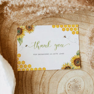 Carte Baby shower de miel Merci