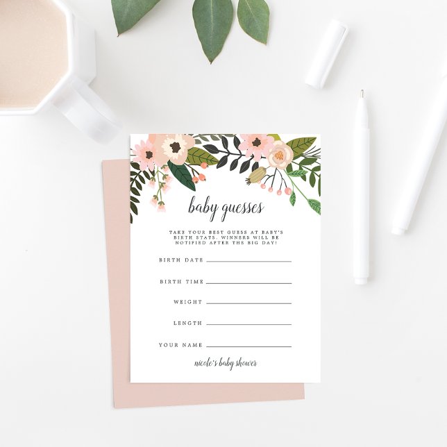 Carte Baby shower de prairie de pêche Jeu de devinette (Créateur téléchargé)