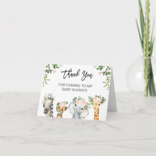 Carte Baby shower de Safari Floral rose Merci pliant 